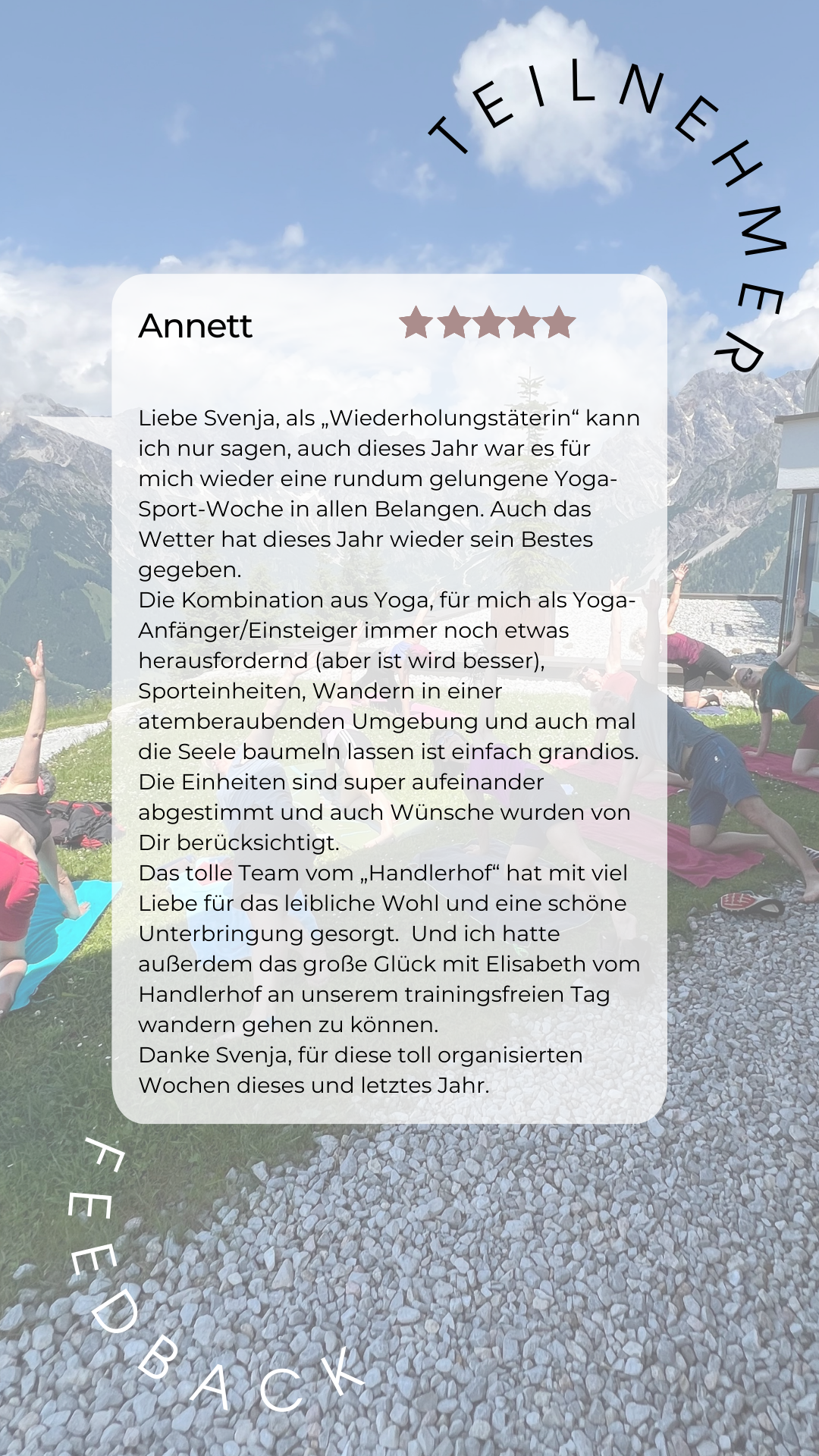 Feedback Maria Alm Annett