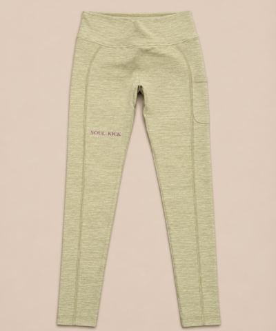 Seamless Leggings grün mit Logo