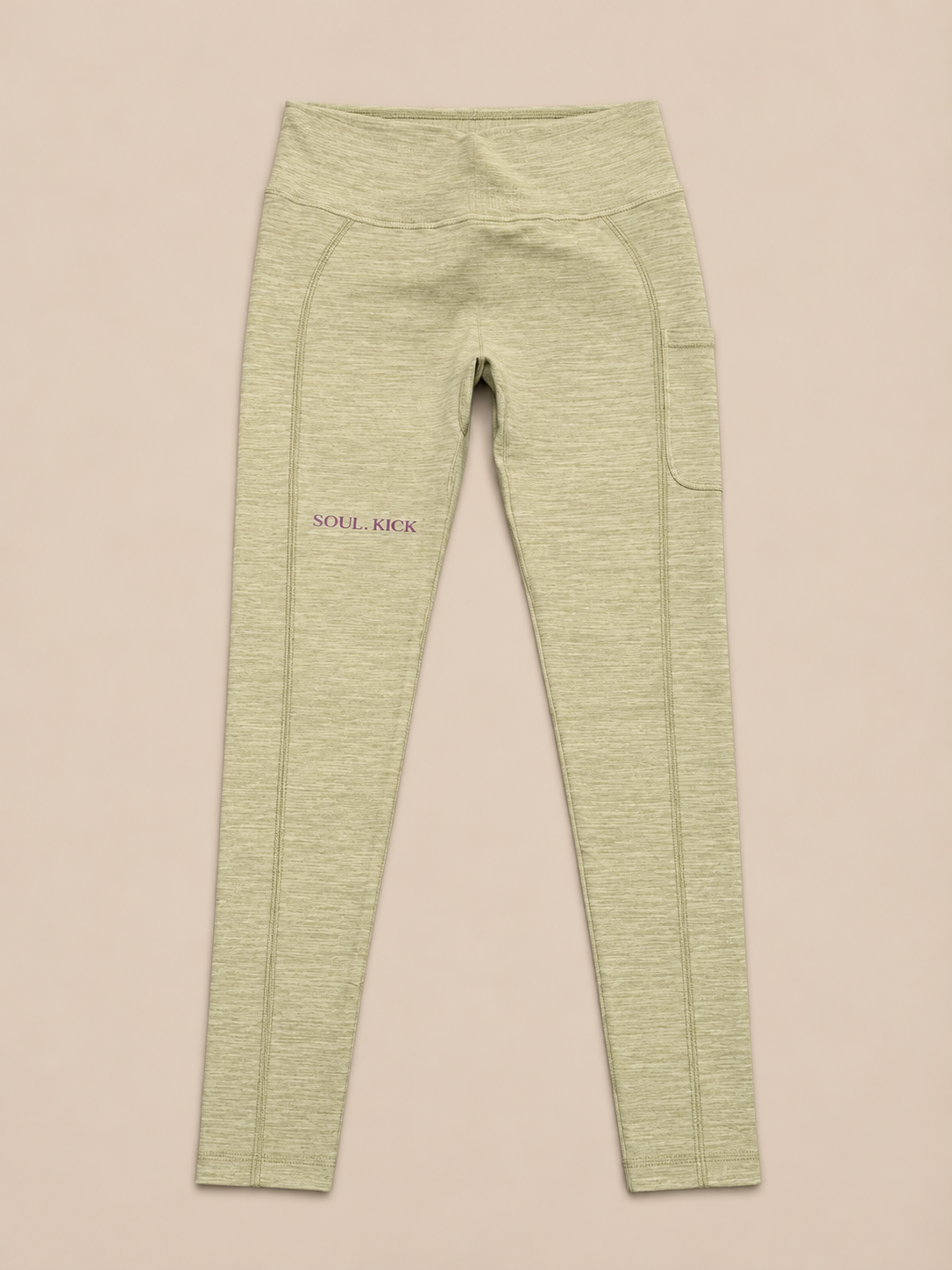 Seamless Leggings grün mit Logo